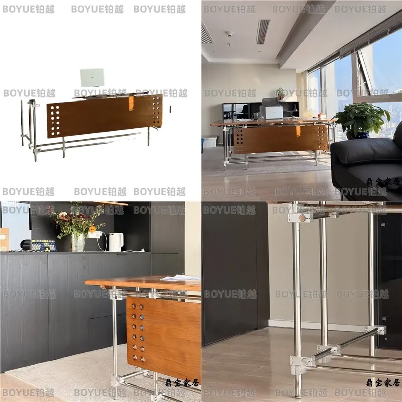 Desk Setup L Shaped - Bauhaus Masif Ahşap Çalışma Masası Retro