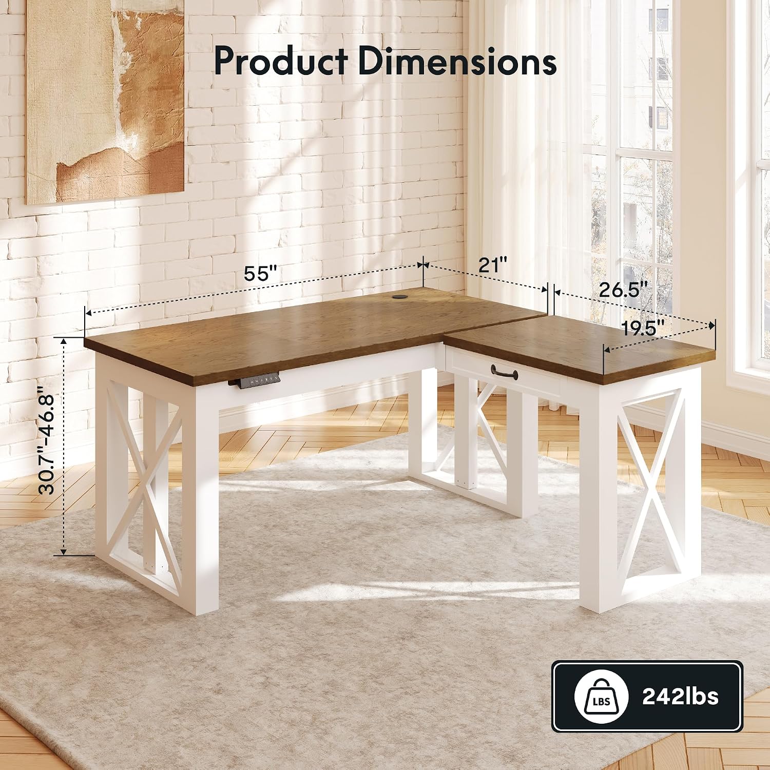 Çekmeceli L Şeklinde Ayakta Ça - Desk Setup L Shaped incelemesi ve fiyatı